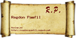 Regdon Pamfil névjegykártya